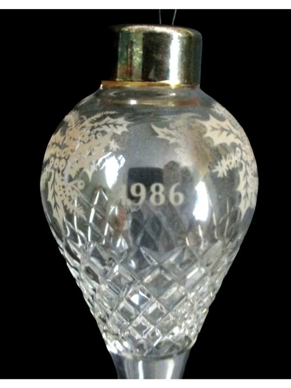 Royal Doulton 1986 Crystal Christmas Ornament With Box Made In England